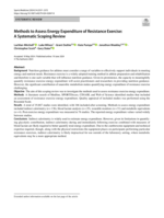 Methods to Assess Energy Expenditure of Resistance Exercise: A Systematic Scoping Review