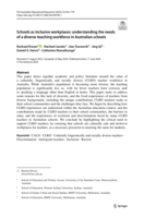 Schools as inclusive workplaces: understanding the needs of a diverse teaching workforce in Australian schools