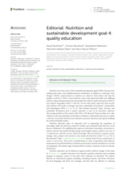 Editorial: Nutrition and sustainable development goal 4: quality education