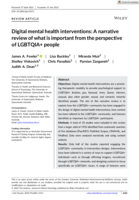 Digital mental health interventions: A narrative review of what is important from the perspective of LGBTQIA plus people