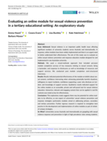 Evaluating an online module for sexual violence prevention in a tertiary educational setting: An exploratory study