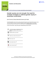 Gender quotas are not enough: the need for multiple strategies to address gender equity in Australian universities