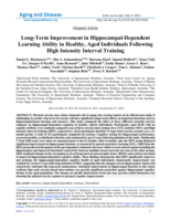 Long-Term Improvement in Hippocampal-Dependent Learning Ability in Healthy, Aged Individuals Following High Intensity Interval Training