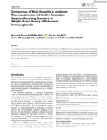 Comparison of Anti-Hepatitis A Antibody Pharmacokinetics in Healthy Australian Subjects Receiving Standard or Weight-Based Dosing of Polyvalent Immunoglobulin