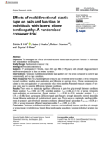Effects of multidirectional elastic tape on pain and function in individuals with lateral elbow tendinopathy: A randomised crossover trial