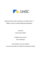 Exploring the Role of Leaders and Employees in Workplace Wellness: A Multiple Case Study of Australia Medium-Sized Organisations