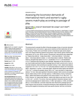 Assessing the locomotor demands of international men's and women's rugby sevens match-play according to passage of play
