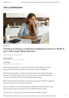 Thinking of joining a multi-level marketing scheme or MLM as your side hustle? Read this first