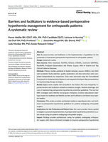 Barriers and facilitators to evidence‐based perioperative hypothermia management for orthopaedic patients: A&nbsp;systematic review