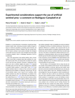 Experimental considerations support the use of artificial sentinel prey—a comment on Rodriguez-Campbell et al