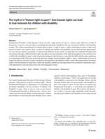 The myth of a "human right to sport": how human rights can lead to true inclusion for children with disability