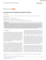 Research note: Medical cannabis tourism