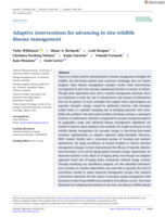 Adaptive interventions for advancing in situ wildlife disease management