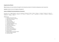 Supplementary Material: Building community resilience through the multi-disciplinary research of Australia's leading early-career researchers