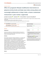 Effect of a pragmatic lifestyle modification intervention on physical activity levels and body mass index among obese and overweight adolescents in Udupi, India: a cluster randomized trial