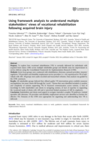 Using framework analysis to understand multiple stakeholders' views of vocational rehabilitation following acquired brain injury