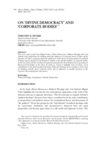 On 'Divine Democracy' and 'Corporate Bodies'