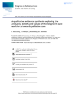 A qualitative evidence synthesis exploring the attitudes, beliefs and values of the long-term care workforce towards palliative care