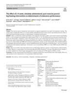 The effect of a 4-week, remotely administered, post-exercise passive leg heating intervention on determinants of endurance performance