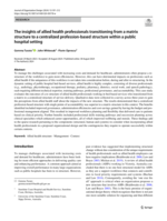The insights of allied health professionals transitioning from a matrix structure to a centralized profession-based structure within a public hospital setting