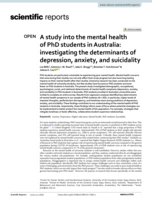 A study into the mental health of PhD students in Australia: investigating the determinants of depression, anxiety, and suicidality