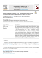 A multi-road user evaluation of the acceptance of connected and automated vehicles through the lenses of safety and justice