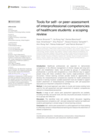 Tools for self- or peer-assessment of interprofessional competencies of healthcare students: a scoping review