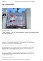 Pope Francis’ visit to Timor-Leste is powerful and symbolic, but also political