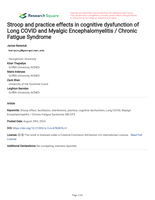 Stroop and practice effects in cognitive dysfunction of Long COVID and Myalgic Encephalomyelitis / Chronic Fatigue Syndrome