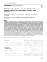 "What Is Normal?": A Qualitative Exploration of Health Practitioners' Reports of Treating Patients Presenting with Unpleasant Sexual Experiences