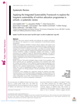 Applying the Integrated Sustainability Framework to explore the long-term sustainability of nutrition education programmes in schools: a systematic review
