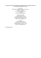 The paradox of employee psychological well-being practices: an integrative literature review and new directions for research
