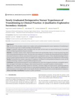 Newly Graduated Perioperative Nurses' Experiences of Transitioning to Clinical Practice: A Qualitative Explorative Secondary Analysis