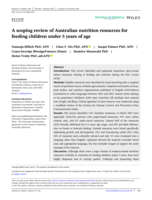A scoping review of Australian nutrition resources for feeding children under 5 years of age