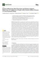 Factors Influencing Meal Provision and Dietary Support Behaviour of Caregivers of People with Chronic Kidney Disease: A Cross-Sectional Study