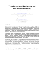 Transformational leadership and job-related learning