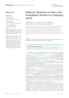 Editorial: Dynamics of Asia’s and Australasia’s forests in a changing world