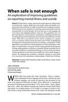 When safe is not enough: an exploration of improving guidelines on reporting mental illness and suicide
