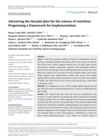 Advancing the decadal plan for the science of nutrition: Progressing a framework for implementation