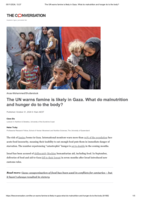 The UN warns famine is likely in Gaza. What do malnutrition and hunger do to the body?