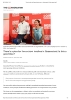 There’s a plan for free school lunches in Queensland. Is this a good idea?