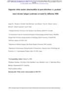 Opposite white matter abnormalities in post-infectious vs. gradual onset chronic fatigue syndrome revealed by diffusion MRI