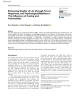 Enhancing Quality of Life through Travel, Happiness, and Psychological Resilience: The Influences of Coping and Vulnerability