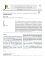 Exploring individual foresight: Implications for organizational learning and innovation in firms