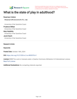 What is the state of play in adulthood?