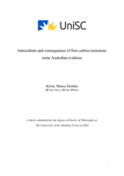 Antecedents and consequences of firm carbon emissions: some Australian evidence
