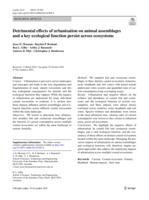 Detrimental effects of urbanisation on animal assemblages and a key ecological function persist across ecosystems