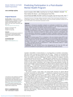 Predicting Participation in a Post-disaster Mental Health Program