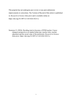 Deciding (not) to Become a STEM Teacher: Career Changers’ Perspectives on Student Behaviour, Teacher Roles, Teacher Education, and the Social Value of the Profession