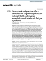 Stroop task and practice effects demonstrate cognitive dysfunction in long COVID and myalgic encephalomyelitis / chronic fatigue syndrome